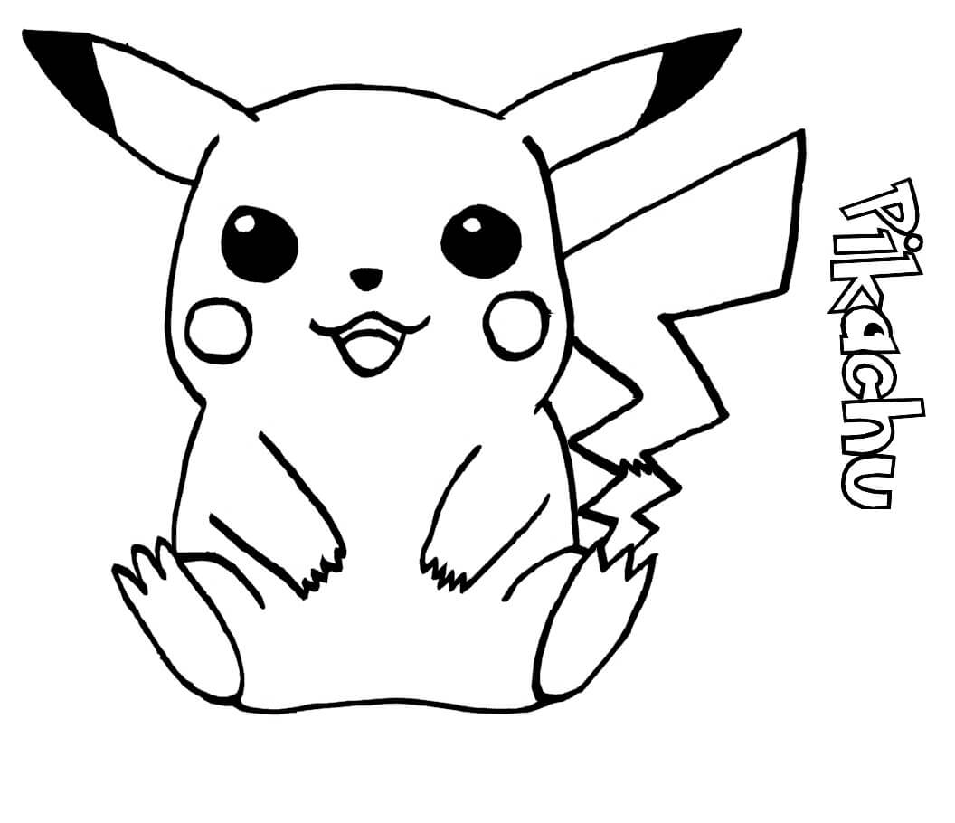 Dibujo Pikachu Sentado Para Colorear Imprimir E Dibujar Coloringonly Com