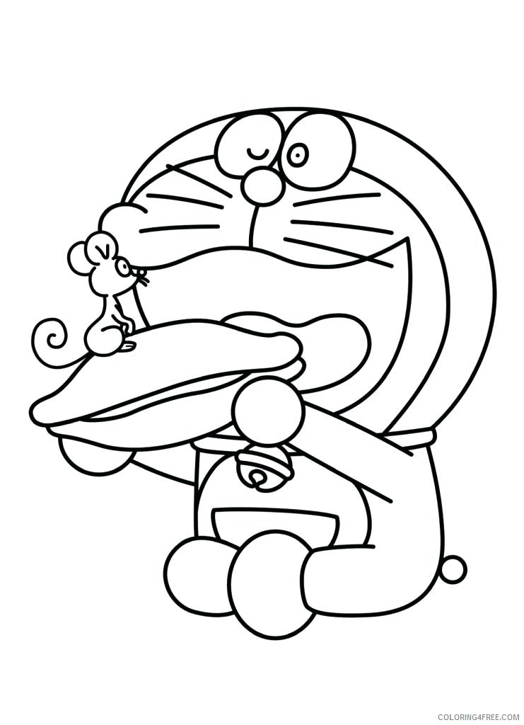 Doraemon Y El Ratón Para Colorear Imprimir E Dibujar Coloringonlycom 