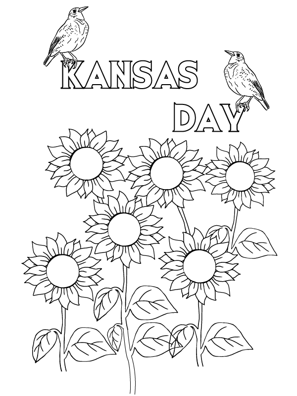 Descarga de Actividad de Colorear para el Día de Kansas