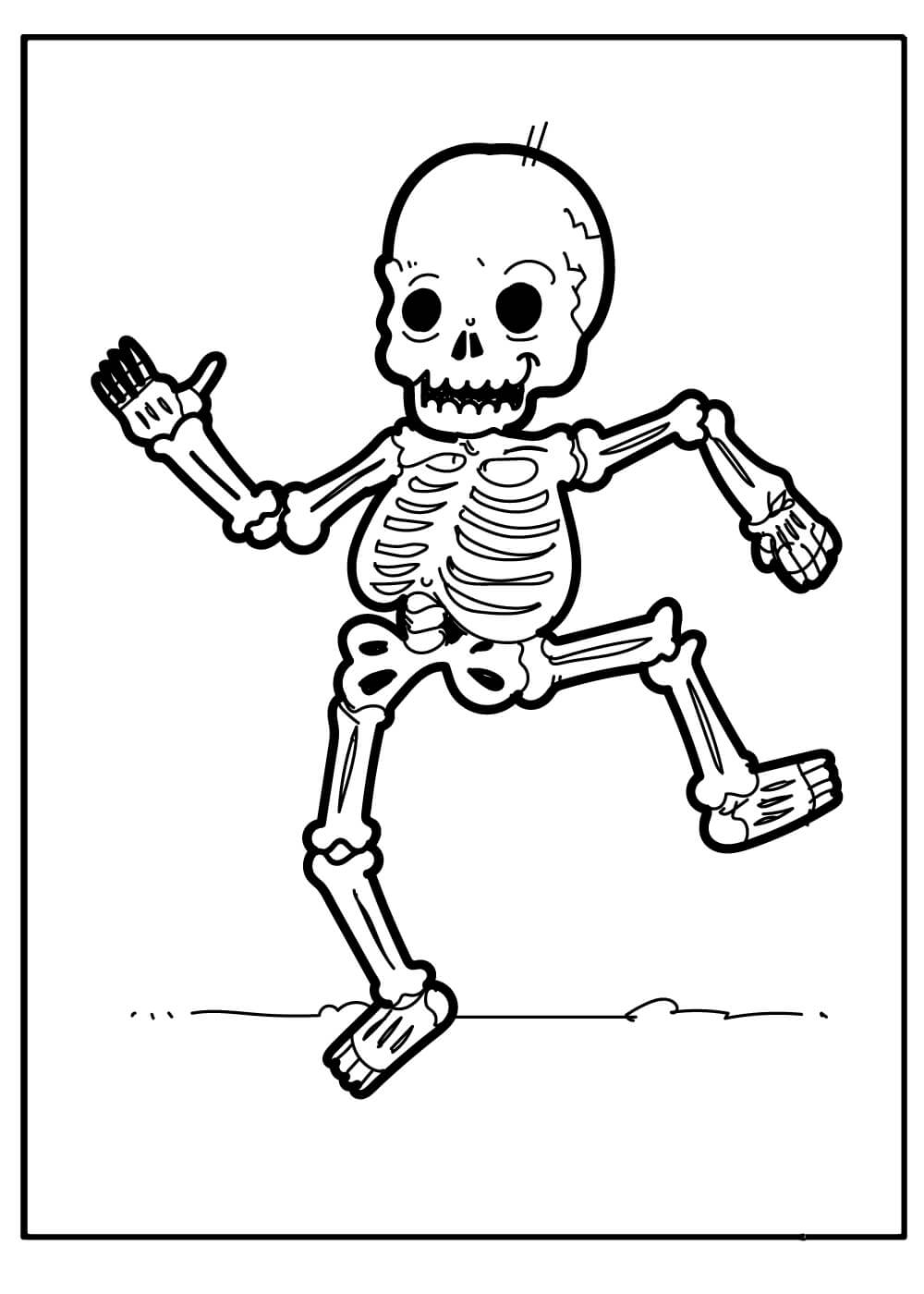 Esqueleto Divertido para colorear, imprimir e dibujar –