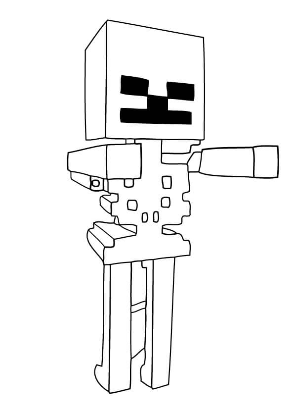  Esqueleto Zombi de Minecraft para colorear, imprimir e dibujar –ColoringOnly.Com