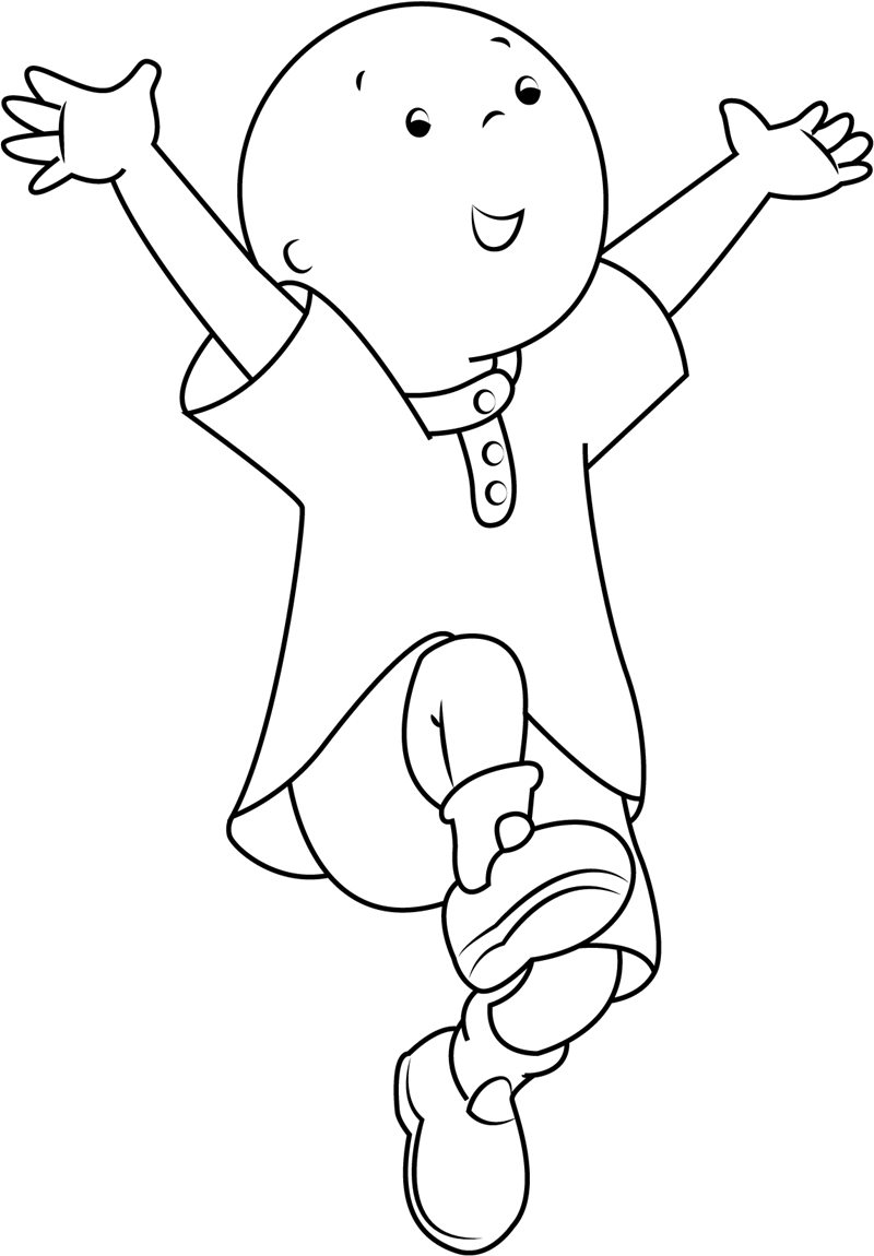 Feliz Caillou Saltar Para Colorear Imprimir E Dibujar Coloringonlycom Sexiezpicz Web Porn