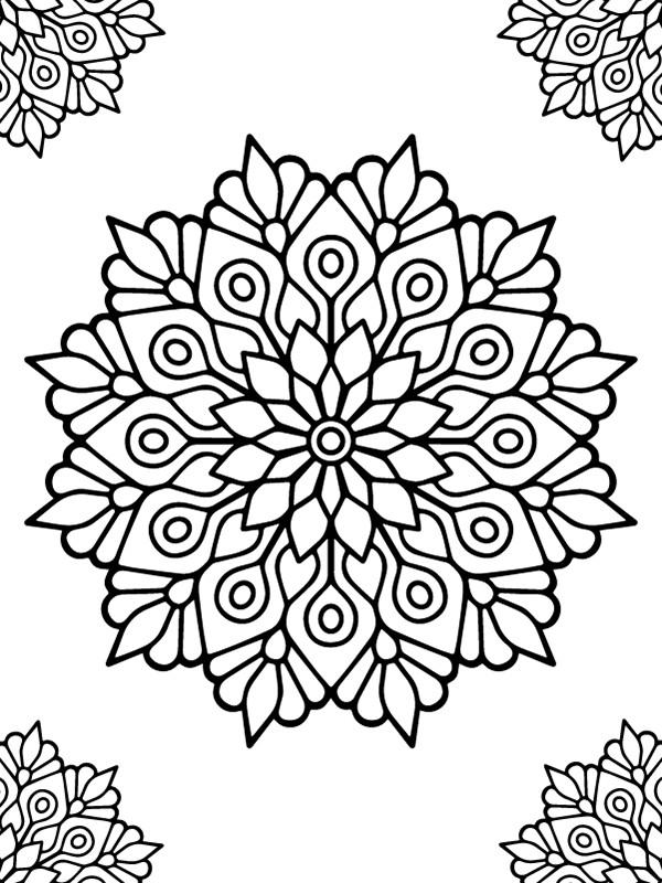 Páginas para Colorear de Mandala de Flores para Niños