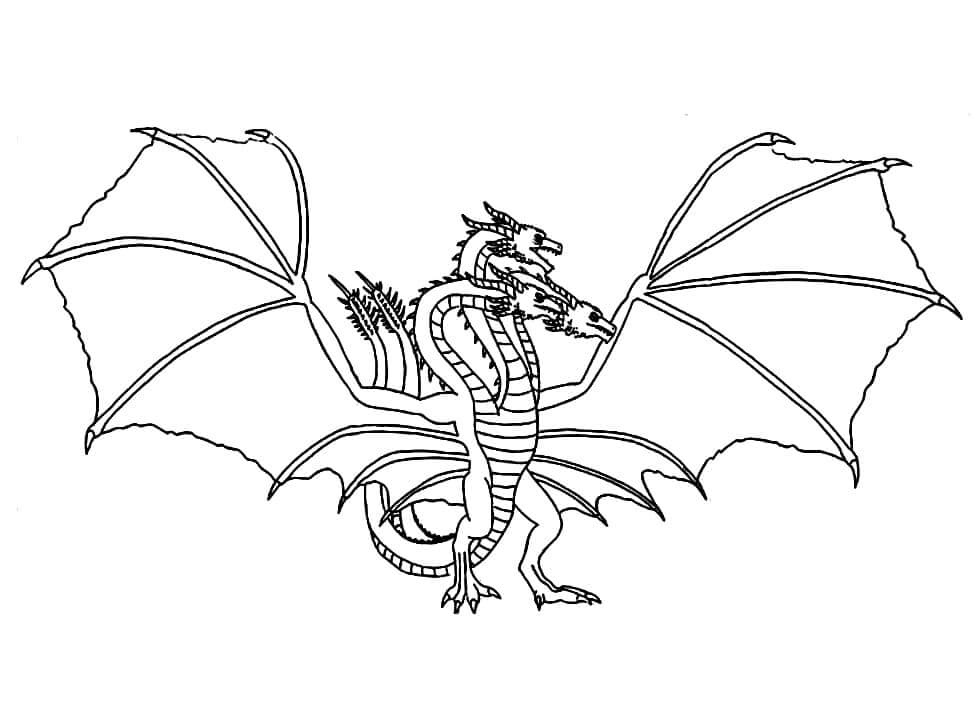 Ghidorah Simple Para Colorear Imprimir E Dibujar Coloringonly Com