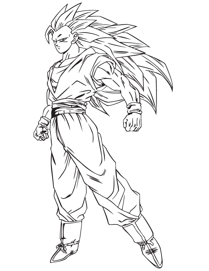  Goku Super Saiyan ss3 para colorear, imprimir e dibujar –ColoringOnly.Com