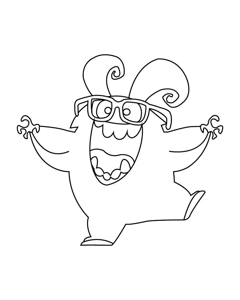 Monstruo Verde Nerd Con Gafas