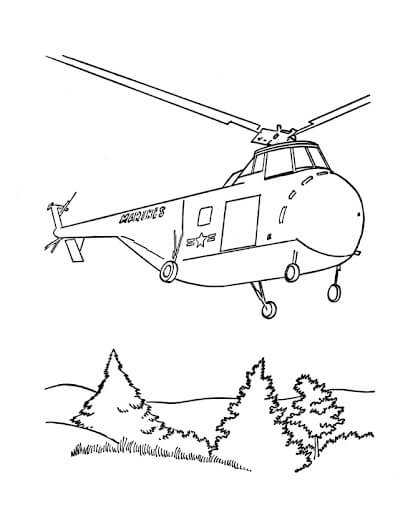 Helic ptero Del Ej rcito Para Colorear Imprimir E Dibujar 