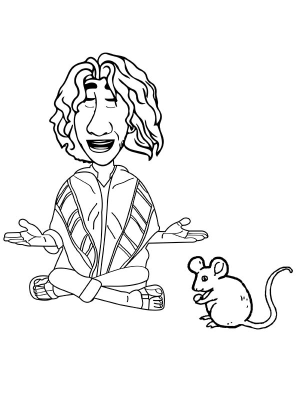 Bruno Madrigal Meditando y Rata