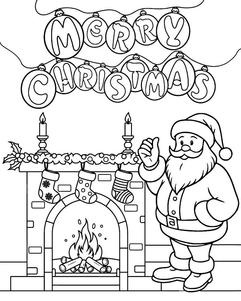 Escena De Chimenea Navideña Preppy