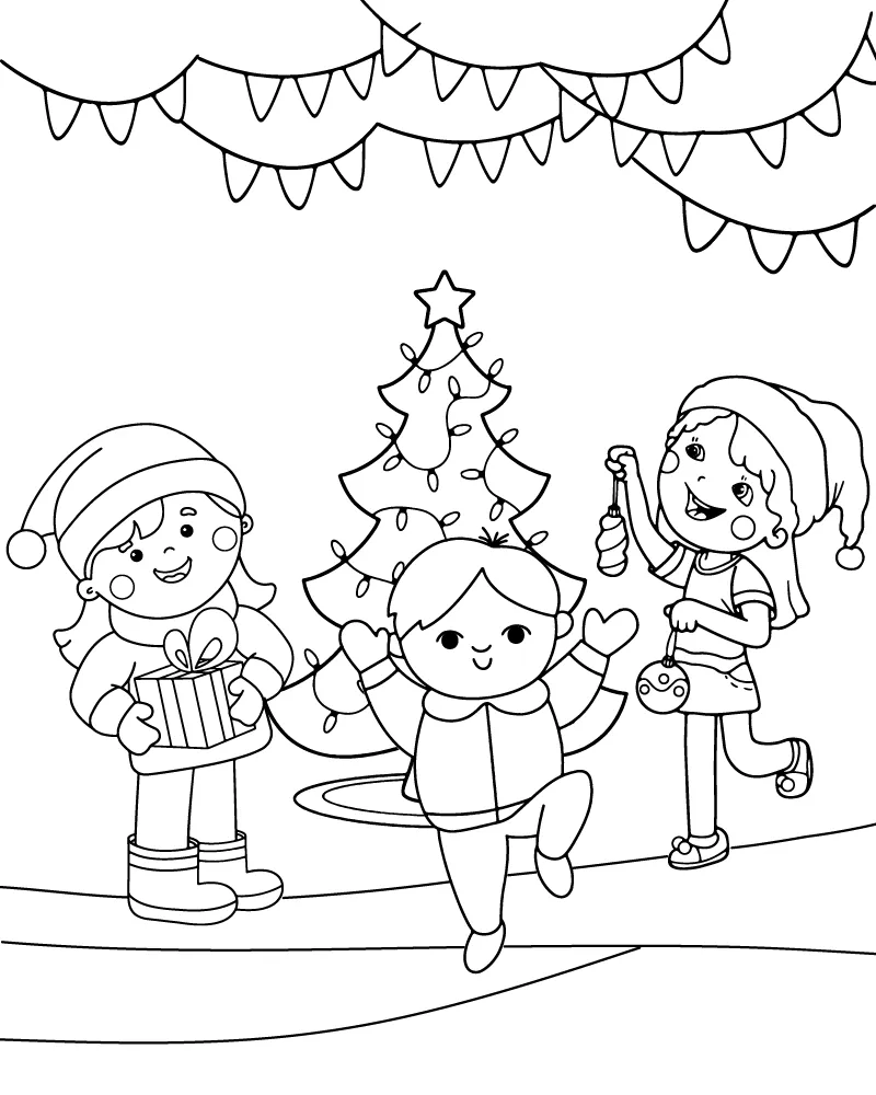 Escena De Fiesta Navideña Preppy