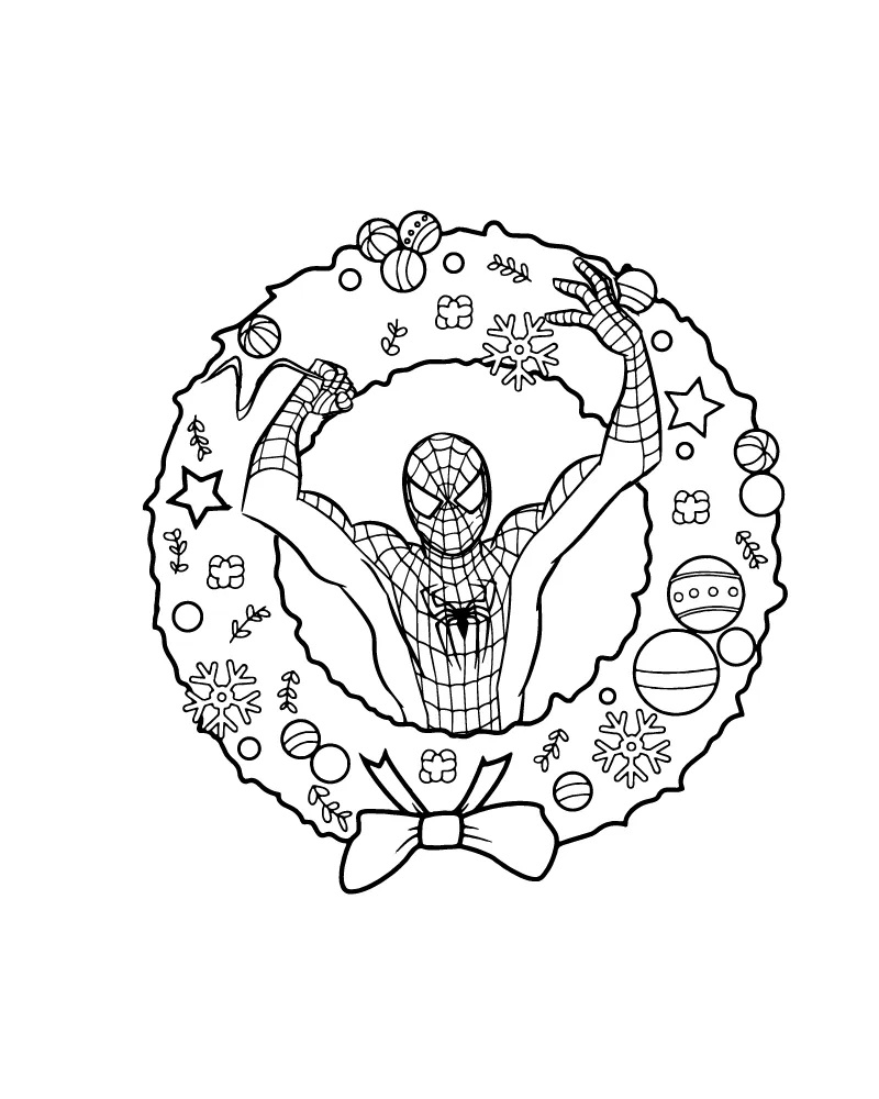 Corona De Navidad De Spiderman