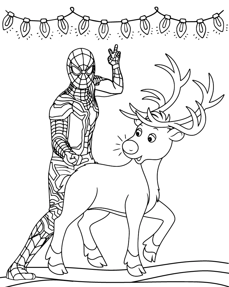 Spiderman Navideño Y Reno