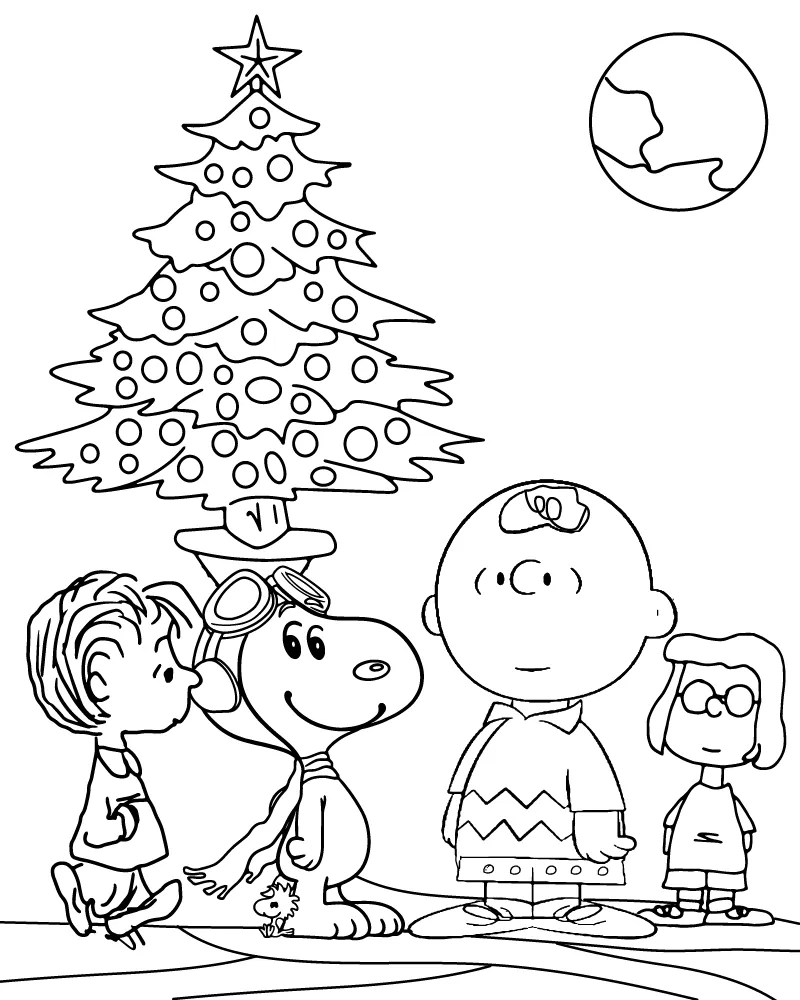 Escena De Navidad De Peanuts Imprimible