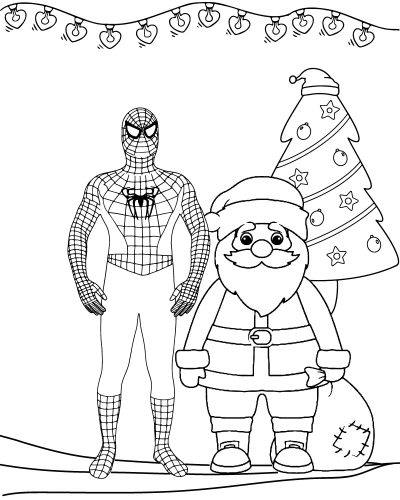 Spiderman Y Santa Imprimible