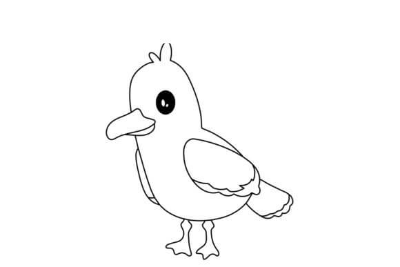 Kittiwake para colorear, imprimir e dibujar –ColoringOnly.Com