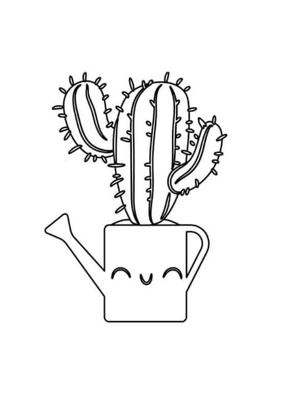 Cuota de admisión recibo Pionero Lindo Cactus en Maceta para colorear, imprimir e dibujar –ColoringOnly.Com