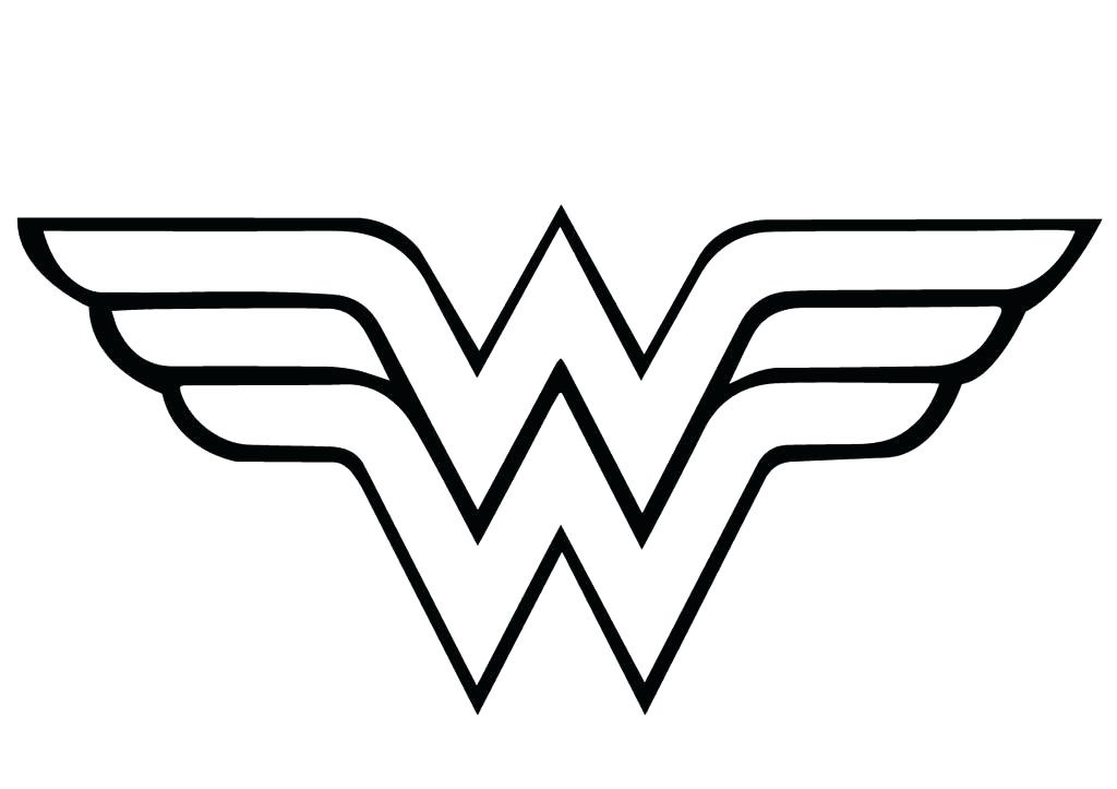 Logotipo de la Mujer Maravilla para colorear, imprimir dibujar –ColoringOnly.Com