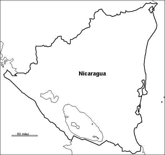  Mapa De Nicaragua para colorear, imprimir e dibujar –ColoringOnly.Com