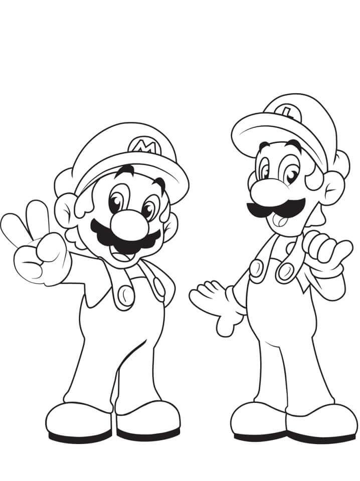 Mario y Luigi para colorear, imprimir e dibujar –ColoringOnly.Com