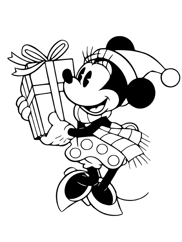 Mickey Mouse Caja Navidad para colorear, imprimir e dibujar  –
