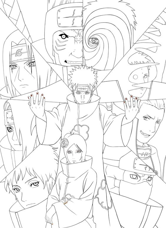 Miembros De Akatsuki Para Colorear Imprimir E Dibujar ColoringOnly Com