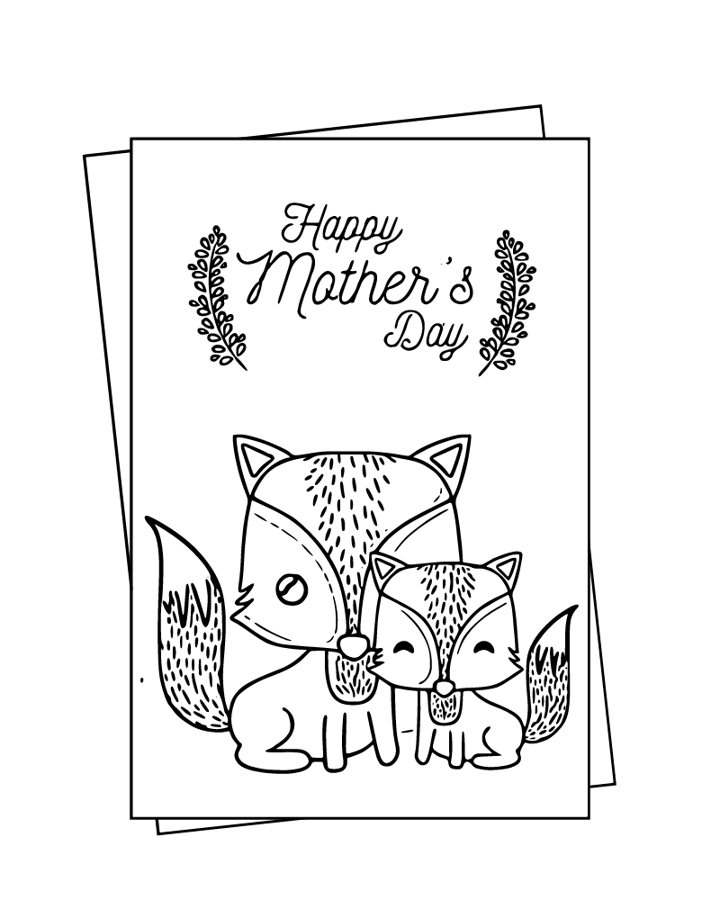 Tarjeta de Día de la Madre con Animales