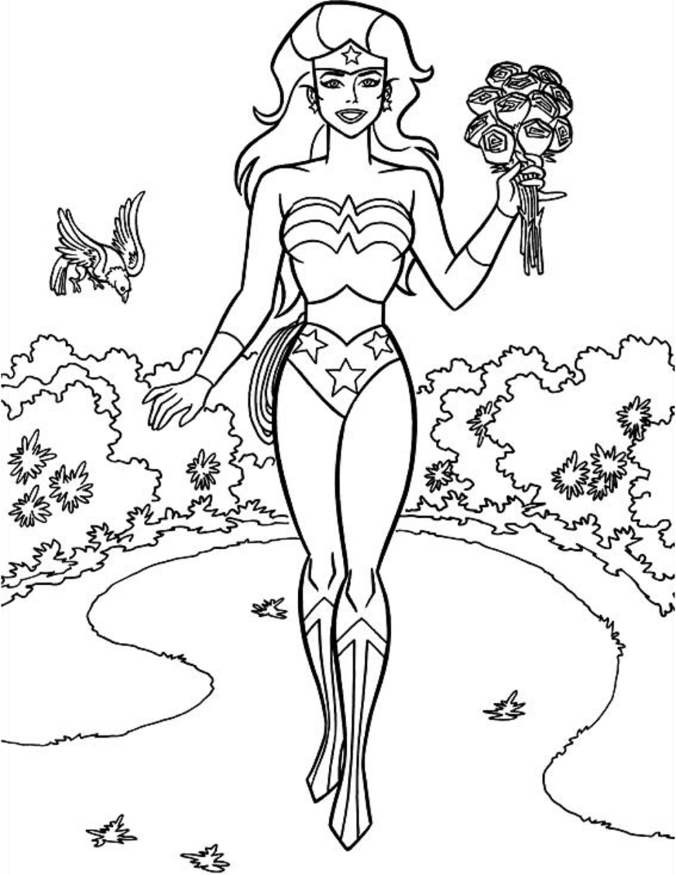 Mujer Maravilla Con Mariposa Para Colorear Imprimir E Dibujar Coloringonly Com