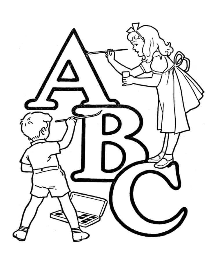 Ni os con abc para colorear imprimir e dibujar coloringonly com