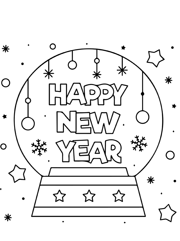Feliz Año Nuevo 2023 para colorear, imprimir e dibujar –ColoringOnly.Com