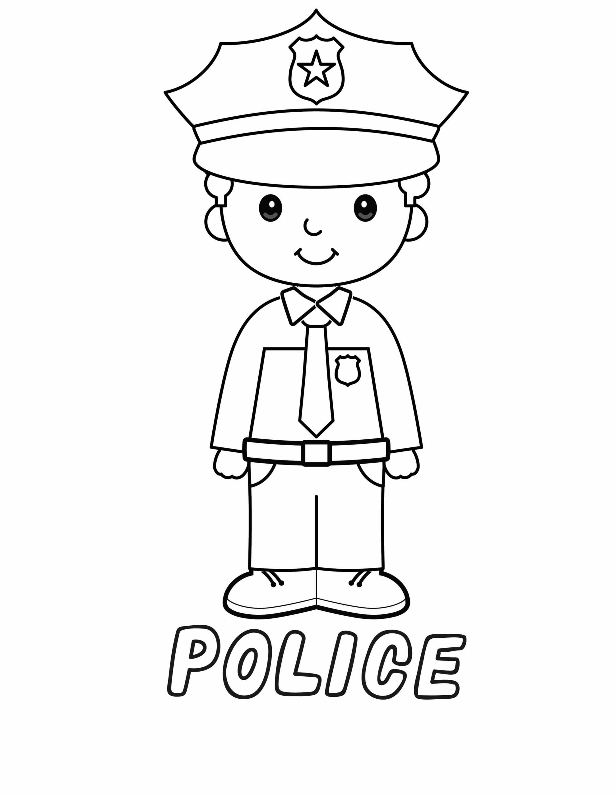 Oficial De Policia Para Colorear Imprimir E Dibujar Coloringonly