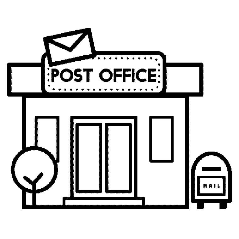 Please contact the post office. Post Office рисунок. Раскраска офис. Post Office картинка для детей. Post Office раскраска для детей.