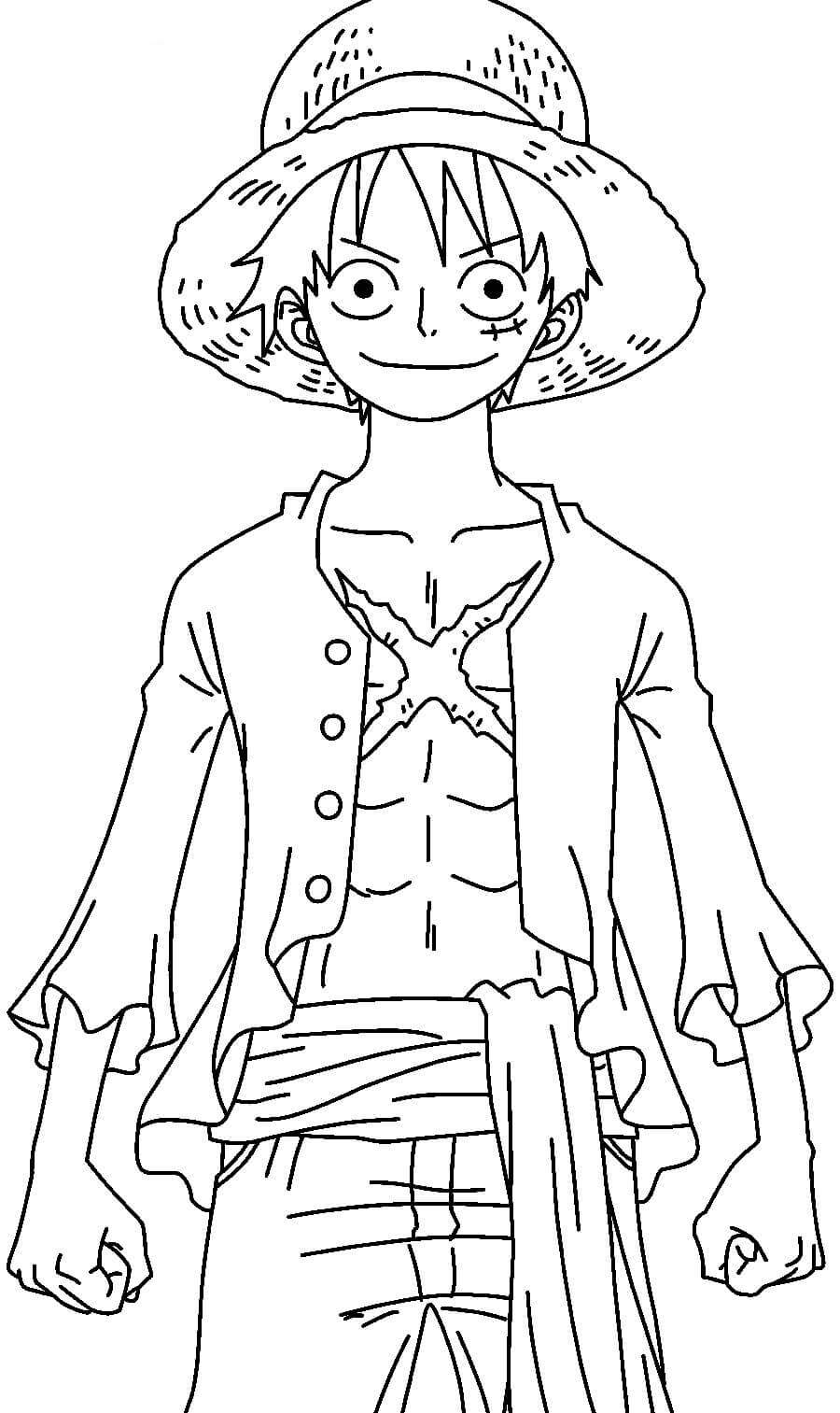 dibujo para dibujar luego pintar de luffy