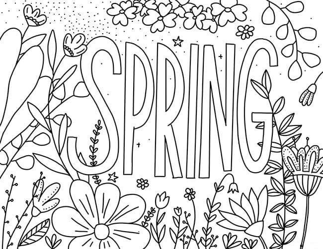 Spring page. Spring раскраска. Spring рисунок. Spring Coloring for Kids. Spring Coloring Pages for Kids.