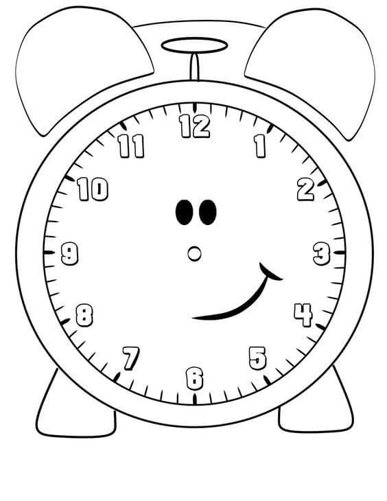 Reloj Sonriente para imprimir e –ColoringOnly.Com