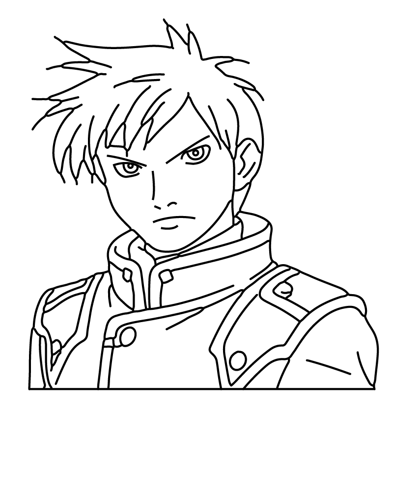 Roy Mustang de Fullmetal Alchemist Página para Colorear