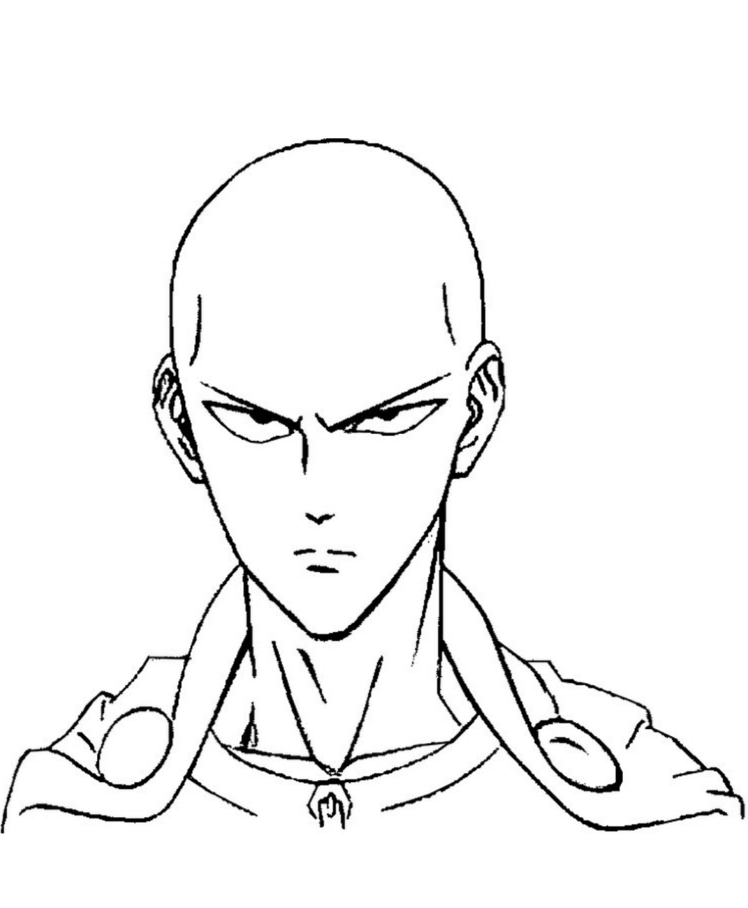 Saitama Enojado Para Colorear Imprimir E Dibujar Coloringonly Com