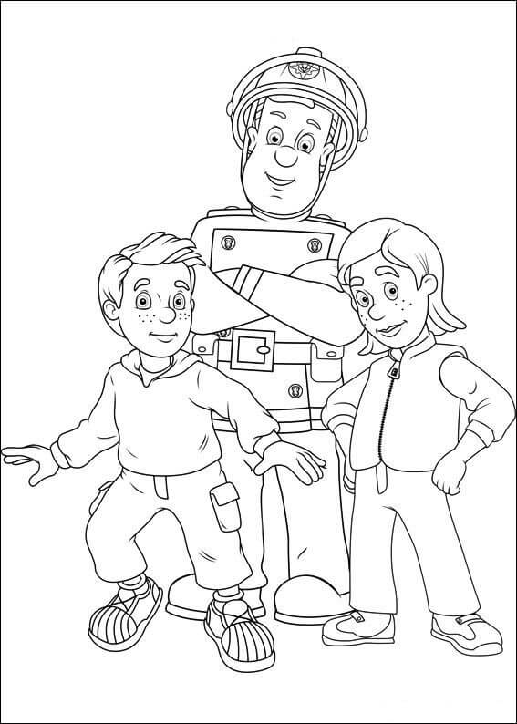 Sam el Bombero Divertido para colorear, imprimir e dibujar ...