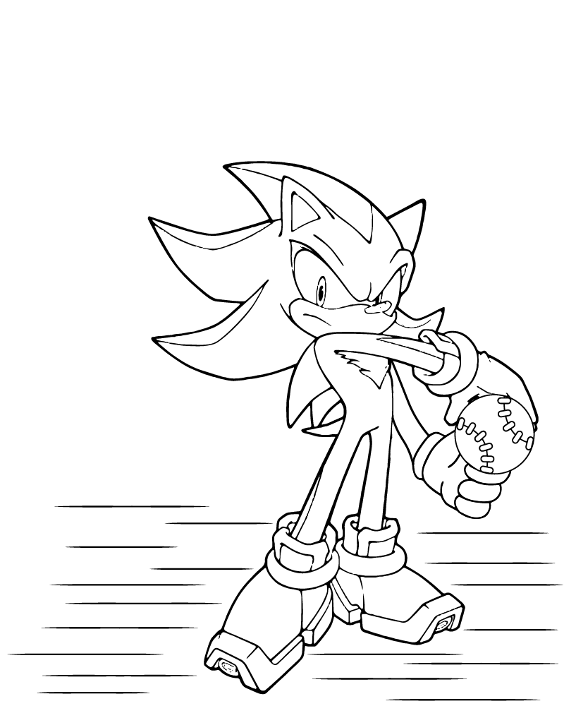 Sonic Sombra en Acción Página para Colorear