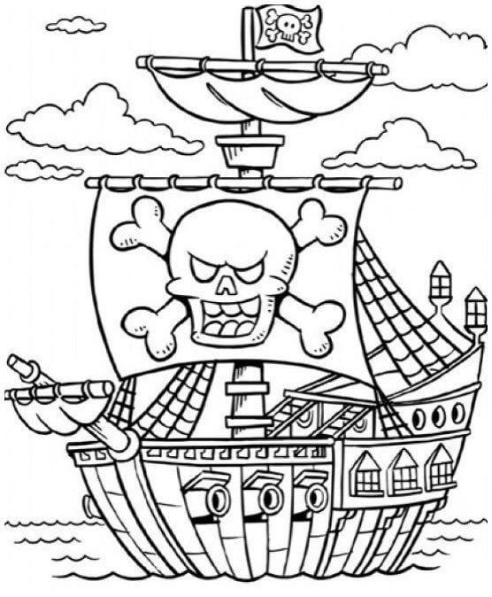 S Per Barco Pirata Para Colorear Imprimir E Dibujar Coloringonly Com