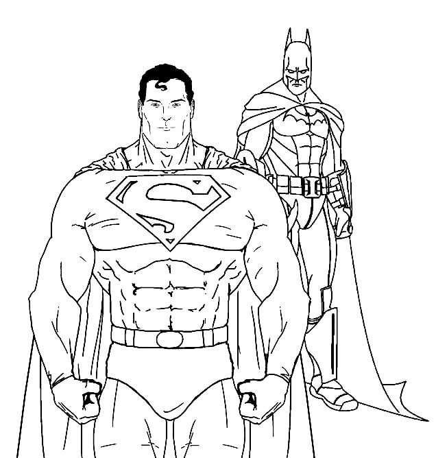 Superman y Batman para colorear, imprimir e dibujar –