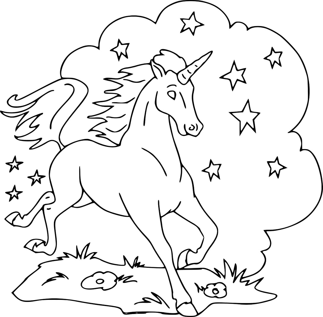 Unicornio En Arcoiris Con Estrellas Para Colorear Imprimir E Dibujar Hot Sex Picture 2101