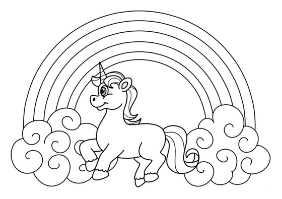 Unicornio Y Arcoiris Para Colorear Imprimir E Dibujar Coloringonly Com