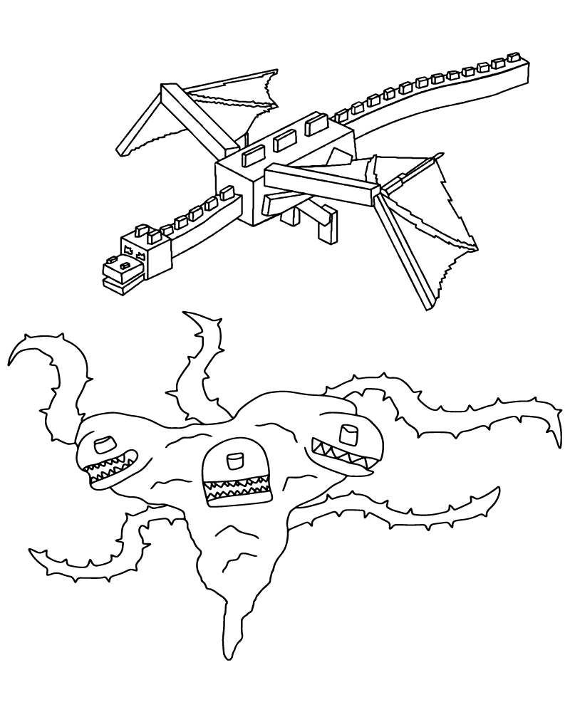 Wither Storm y Ender Dragón