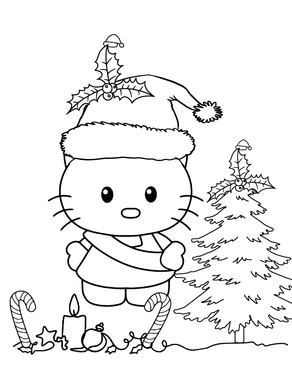 Árbol de Navidad y Hello Kitty