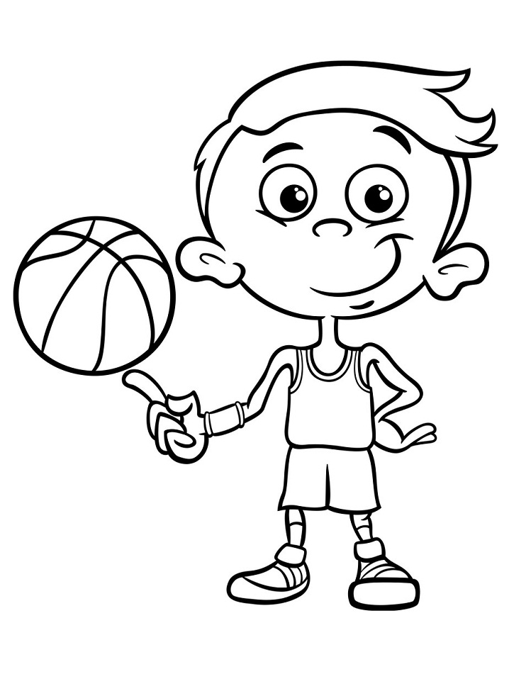 Garçon avec Ballon de basket