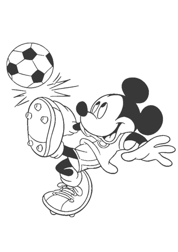 Mickey Mouse jouant au football