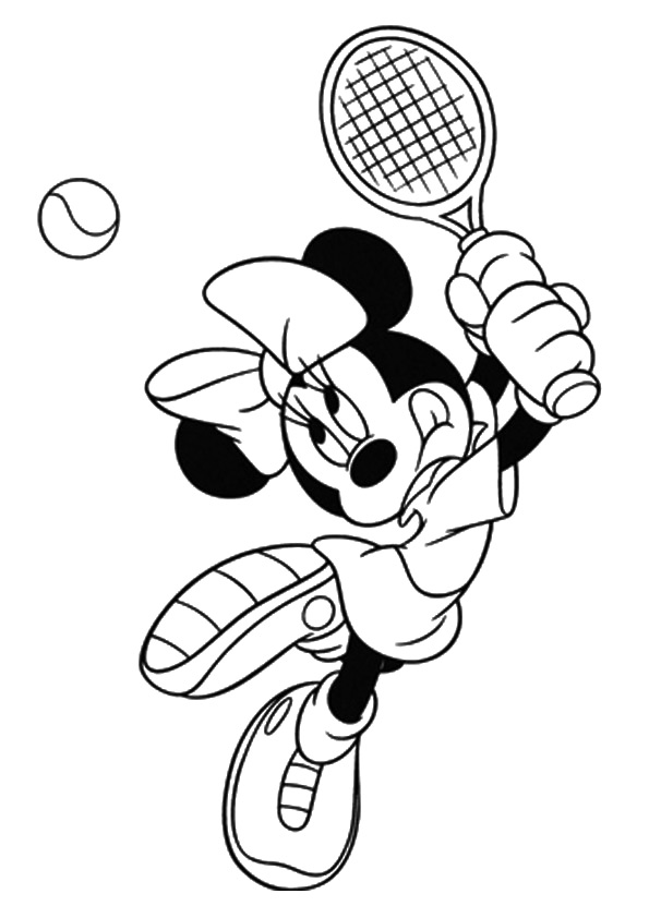 Minnie Mouse jouant au tennis