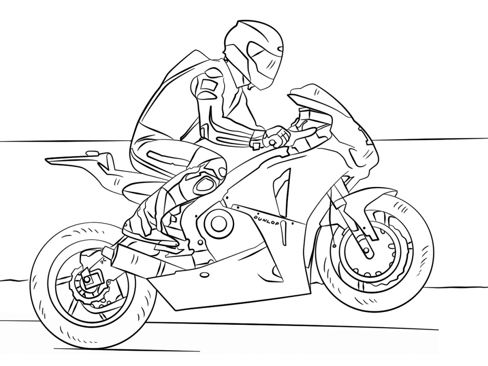 Coloriage Moto De Course T l charger Et Imprimer Gratuit