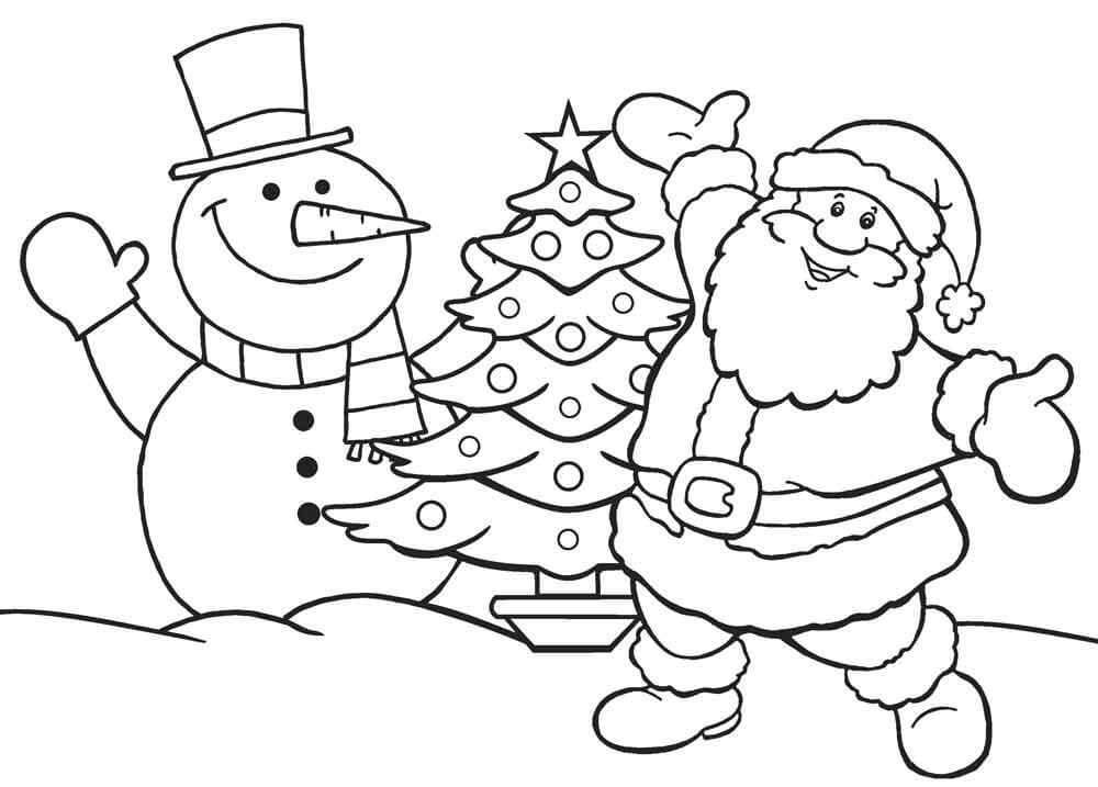 Bonhomme de neige et père Noël