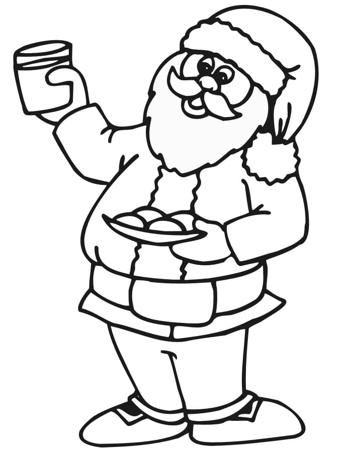 Père Noël avec Du Lait et Des Biscuits